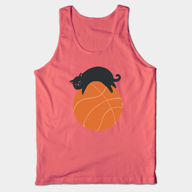 Cat on Ball Tank Top by Chewbarber